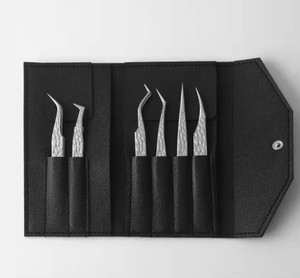 2024 último diseño más exigente embalaje de cuero personalizado sostenible precio bajo duradero 6 uds pinzas de extensión de pestañas - Product Image 3