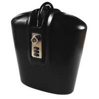 Caja Fuerte Portátil Personalizable con Cerradura de Llave, Uso Interior/Exterior, Viajes a la Playa, Marca ABA, ABS, Aleación de Zinc y Acero, Negro/Blanco, en Caja de Cartón