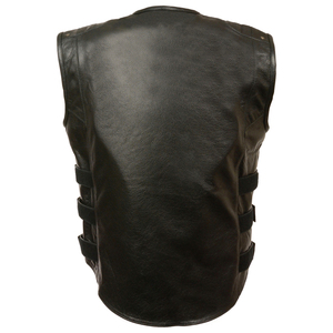 Gilet di pelle all'ingrosso traspirante Outerwear senza maniche Multi tasca da uomo gilet in pelle per la vendita - Product Image 2