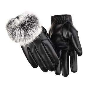 ถุงมือหนังแกะแท้คุณภาพสูงสำหรับผู้ชาย บุขนสัตว์เทียม ระบายอากาศได้ดี ปิดนิ้วทั้งหมด อุ่นสบายสำหรับฤดูใบไม้ร่วงและฤดูหนาว ขายส่ง - Product Image 3