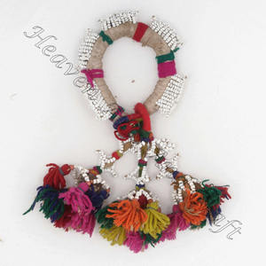 Banjara-Borlas Vintage con cuentas Multicolor, borlas de estilo indio hechas a mano, borlas Multicolor - Product Image 5