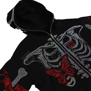 Sudadera con Capucha de Invierno para Hombre, Manga Larga, con Pedrería, Logotipo Personalizado, Diseño Impreso, Color Sólido, 100% Algodón, Transpirable - Product Image 2