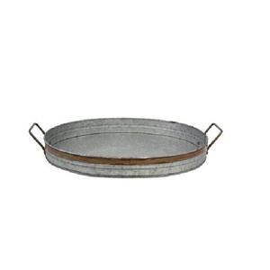 Hot Selling Home Kitchen <b>Supplies</b> Wooden Handle Rectangular Galvanized Serving Tray <b>Hotels</b> <b>Restaurants</b> Serving Tray - Product Image 3