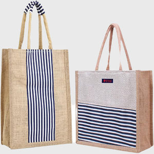 Producto de Venta caliente de alta calidad logotipo personalizado yute bolsa de compras bolsa de lona de algodón artículo personalizado estilo patrón carta promoción IND - Product Image 4