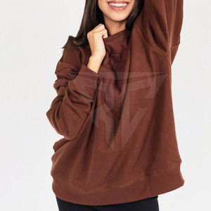 Sweat-shirt à col rond surdimensionné pour femmes hiver décontracté respirant séchage rapide 100% coton Streetwear bas prix 2025 nouvelle mode - Product Image 4