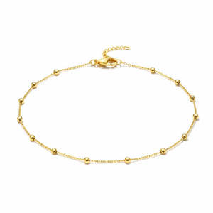 Bracelet à chaîne perlée - Minimaliste - Plaqué or - Ton argent - Alliage de zinc - Product Image 3