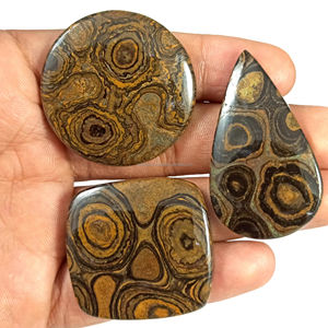 Lot en gros de cabochons de stromatolite naturelle, cabochons de guérison de différentes formes et tailles pour la fabrication de bijoux - Product Image 3