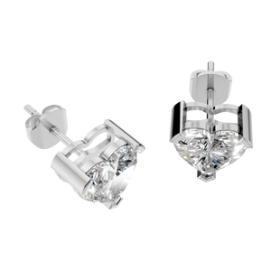 Pendientes de Botón Personalizados con Moissanita VVS, Oro Sólido de 14K con Baño de Rodio, Regalo Clásico de Aniversario o Boda para Hombre y Mujer - Product Image 4