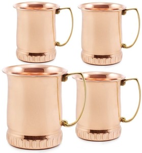 Tasse traditionnelle en cuivre faite à la main verres rustiques pour bar à jus de bière café thé et usage quotidien dans la cuisine - Product Image 5