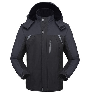 Manteau d'hiver épais et chaud pour hommes, veste en toile imperméable coupe-vent avec col à capuche et logo avant pour l'extérieur en vrac - Product Image 6