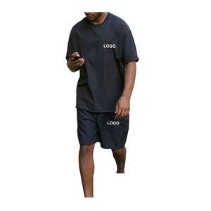 Venta al por mayor, superventas, novedad de verano 2025, camiseta para hombre y conjunto corto de manga corta, conjuntos sólidos de dos piezas para hombre - Product Image 3