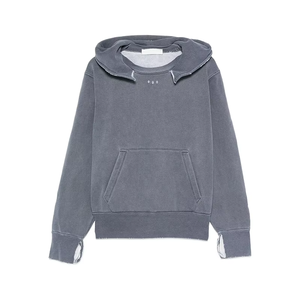 Sweat-shirt à capuche décontracté pour homme, style vintage, en molleton français, avec poche kangourou, poignets et ourlet côtelés, design délavé, coupe ample, manches longues, 2026 - Product Image 5