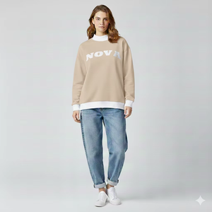 Pull en polaire sans doublure à col montant surdimensionné pour femmes, haut d'hiver confortable, coupe ample, manches longues, streetwear décontracté, confortable - Product Image 1