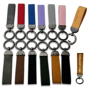 New Arrivals Promotional Gifts High Quality PU Keyring Key Chain Custom Logo Metal Leather Keychain