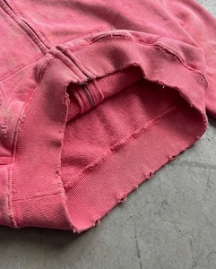 Oversized <b>Pink</b> Zip-Up Hoodie Crop Length Unisex Casual French Terry <b>Sweatshirt</b> Solid Color Hooded Regular Sleeve - Product Image 6