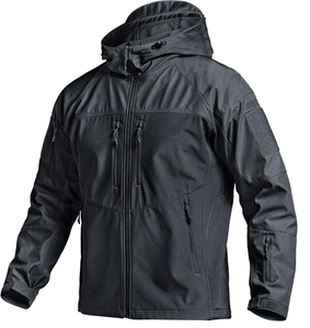 Chaqueta Softshell con Capucha para Hombre, Impermeable, Forrada de Forro Polar, Chaqueta de Lluvia Ligera, Cortavientos, Abrigo de Invierno para Senderismo al Aire Libre - Product Image 5