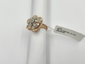 Anillos de Diamantes de Oro Rosa Elegantes con Certificación IGI para Damas, Diseño Elegante, Corte Brillante Redondo de 0.68 Ct, Chapado en Rodio - Product Image 2