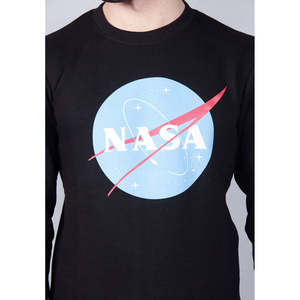 เสื้อสเวตเชิ้ตผู้ชาย Unze London ลายโลโก้ NASA Meatball ผ้าฝ้ายถัก 100% ป้องกันการยับ พิมพ์ลายซิลค์สกรีน ลายเรียบ แบบสั่งทำ - Product Image 4