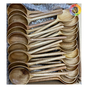 Cuillères en bois de teck, ensemble de cuillères à couverts en bois de bouleau, petite cuillère de cuisson et cuillère à fourchette à couteau en bois jetable du Vietnam - Product Image 2