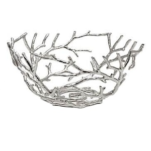 Tazón de Diseño Único en Metal Plateado de Aluminio Estilo Coral para Bodas y Otros Eventos, Tazones Nuevos para Servir a un Precio Razonable - Product Image 1