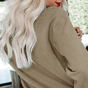 2024 nueva llegada sudaderas de mujer de Color sólido liso hecho a medida Diseña tu propio logotipo sudaderas de mujer - Product Image 3