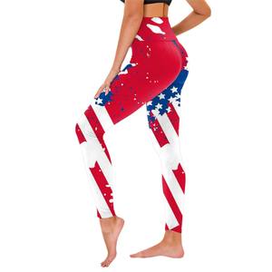 Leggings de yoga et de fitness pour femmes, taille haute, longueur genou, style Hip Hop, sans couture, en coton/fibre de bambou, tenue de sport personnalisée, collection USA Team Wear - Product Image 3