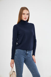 Suéter de Punto para Mujer de Nuevo Estilo a la Moda, con Manga Larga, Cuello Alto y Botones, para Uso Deportivo, Casual, de Oficina y Elegante, Oportunidad de Venta al por Mayor - Product Image 6