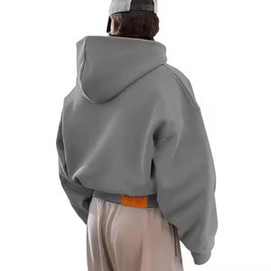 High Quality 500 Gsm <b>Zip</b>-<b>Up</b> <b>Hoodie</b> for Men Oversized Heavyweight Boxy <b>Crop</b> 100% Cotton Double Layer for Winter OEM Service - Product Image 6