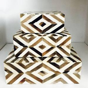 Cajas de Almacenamiento Cuadradas de MDF Grabadas de Alta Calidad Estilo Americano LAMETIERARTZ al por Mayor con Tapa Decorativa de Hueso para Joyería y Decoración del Hogar - Product Image 4