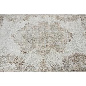 Alfombra de 6,3x9,8 pies, Alfombra Turca Vintage, Alfombra Blanca con Diseño Floral - Product Image 5