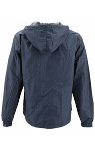 Veste coupe-vent imperméable à capuche pour homme en polyester, vêtement d'extérieur décontracté pour l'automne, couleur unie, fermeture éclair - Product Image 3