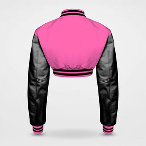 OEM Service Street Wear Winter Style Crop Top Varsity Jacket Hot Selling <b>Industry</b> Trending Crop Top Baseball Jackets for Women - Product Image 4