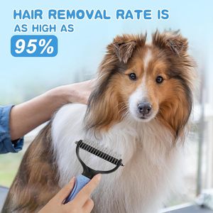 แปรงกรูมมิ่งสัตว์เลี้ยงหลายขนาด หวีโลหะแบบรวม แปรงทำความสะอาดตัวเองได้ สำหรับสุนัขและแมวขนาดเล็ก กลาง และใหญ่ - Product Image 2