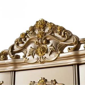 Elegant Modern Luxury Mahogany Wood <b>Armoire</b> Gold Carving Wardrobe Bedroom Furniture for Living Room and Hotel - Product Image 3