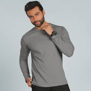 เสื้อยืดคอกลมแขนยาวทรงโอเวอร์ไซส์สีพื้นผ้าหนา 250 กรัม ผลิตตามสั่งจากโรงงานเสื้อผ้า สำหรับผู้ชาย - Product Image 6