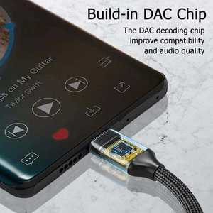 Adaptador de Audio de Nylon Trenzado Tipo-C de 8 Pines y 3.5mm, Carga Rápida USB PD, Protección Contra Cortocircuitos, Diseño Compacto para Teléfono Móvil - Product Image 3