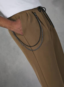 กางเกงสเวตเตอร์เอวสูงสำหรับผู้ชายกางเกงวอร์มทรงตรงมีกระเป๋าหลายกระเป๋าพิมพ์โลโก้สำหรับฤดูหนาว - Product Image 3