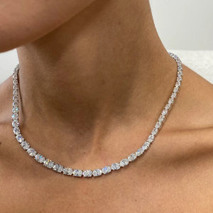 Collar de oro macizo de 14K con diamante cultivado en laboratorio VVS ovalado de 20,64 quilates con certificación IGI, joyería de compromiso para mujer para tu pareja - Product Image 6