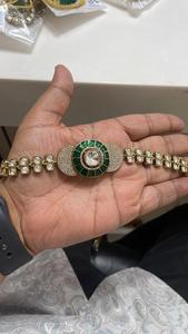 Luxe Premium fabriqué à la main Kundan ensemble de bijoux de mariée en laiton collier boucles d'oreilles pour les mariées intemporel traditionnel mariage Look cadeau - Product Image 5