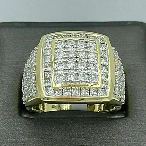 แหวนเพชรโมอิสตัด3Ct โรสโกลด์สำหรับผู้หญิงเงิน925วงแหวนแต่งงานประดับเพชรแหวนพิ้งกี้วินเทจสำหรับงานเลี้ยงครบรอบหมั้น - Product Image 2