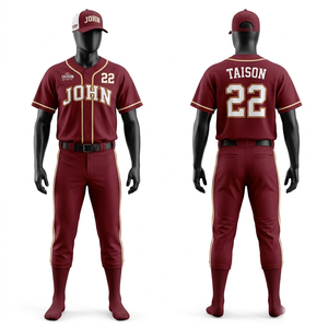 Uniforme de Softbol de Poliéster Premium de 180 GSM, Diseño de Paneles Rojos y Blancos, Logotipo Bordado por Sublimación Personalizado - Product Image 6