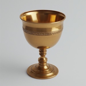 Elégant gobelet à vin d'église de couleur or fabriqué à la main avec une gravure complexe parfaite pour les cérémonies intemporelles et sacrées - Product Image 6