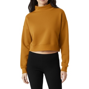 Wholesale Women Mock Neck Knitted Sweatshirt with Long Sleeves Polyester Cotton Blend Summer Season MADE BY HS 2027 - Product Image 5