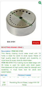 Revetting Round Stake GS 2151 Herramientas de joyería para joyería - Product Image 2