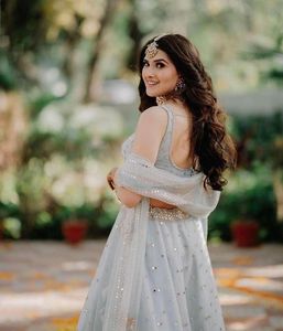 ชุดแต่งกายเจ้าสาวล่าสุดผ้าจอร์เจียแบบหนาชุดส่าหรีสำหรับงานปาร์ตี้ - Product Image 2