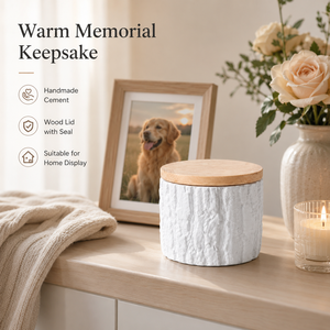 Boomschors huisdierurn natuurlijke houten ashouder herdenkingsgeschenk voor verlies van hond of kat - Product Image 2