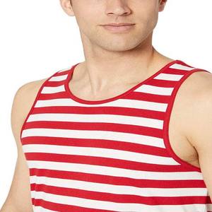 OEM Logo Personnalisé Broderie Impression Hommes Grande Taille Débardeurs Conception Rayée Coton Polyester Respirant Tricoté Prix Pas Cher - Product Image 2