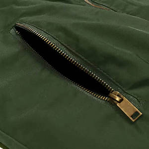 Chaqueta Bomber Acolchada para Hombre, Naranja y Verde, Cuello Alto, Cierre Completo, Resistente al Viento, Ropa de Invierno Informal, Relleno de Poliéster - Product Image 5