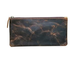 Combo de cuero puro de bolsa de utilidad y estuche para lápices | Medicina Auriculares Monedas Pinceles de maquillaje - Product Image 3