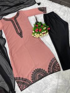 New Designer Heavy Chine Work <b>Top</b> with Dupatta <b>Indian</b> & Pakistani Clothing - Product Image 5